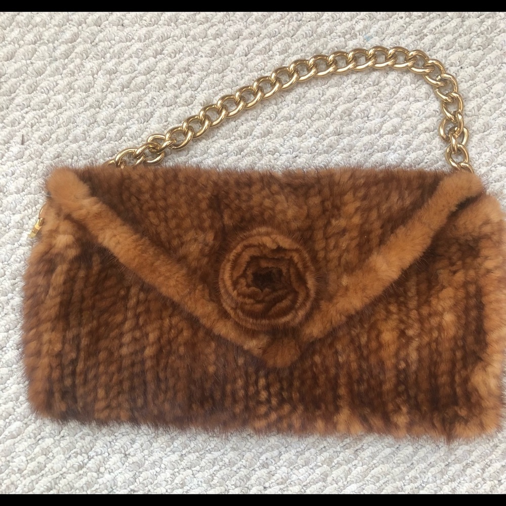 Real Mink Fur Handbag